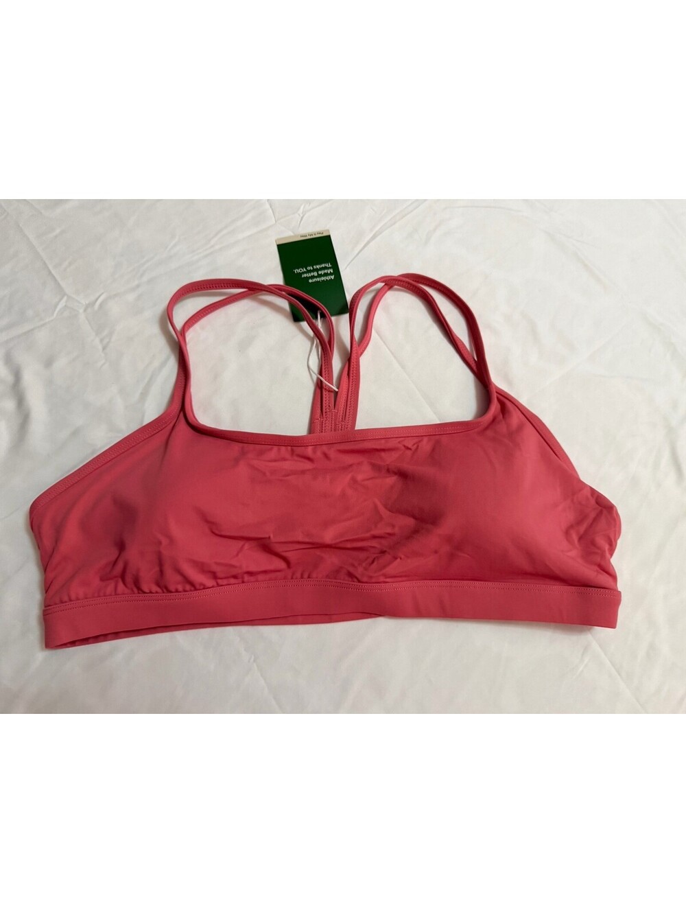 Halara Women's Seamless Low Support Ruched Crisscross Sports Bra Pink XL